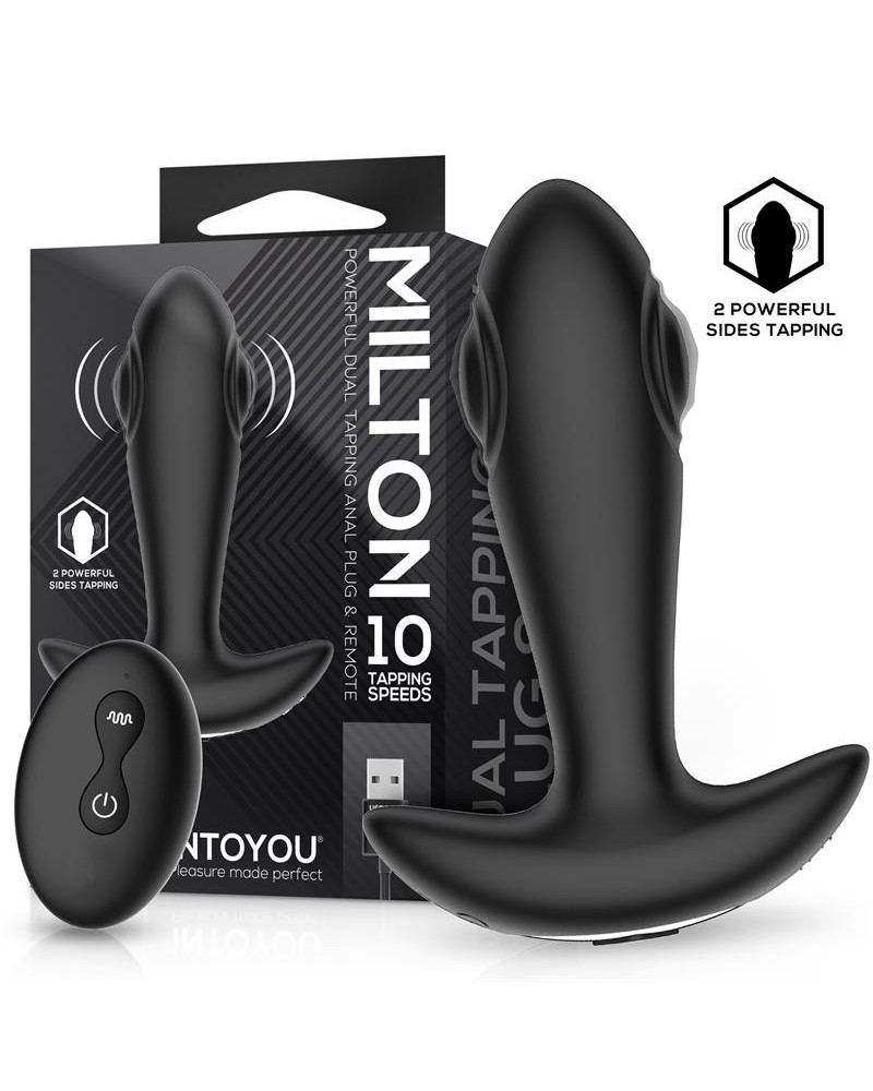milton dual tapping anal plug with remote control