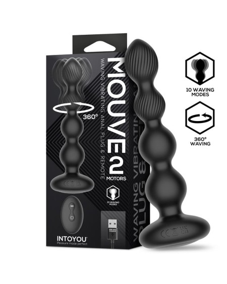 mouve butt plug with waving and vibratiion with remote control 2 mo...