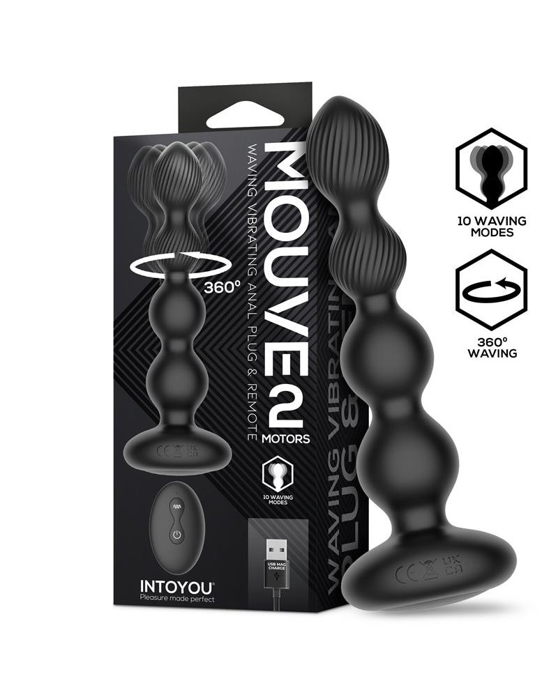 mouve butt plug with waving and vibratiion with remote control 2 mo...