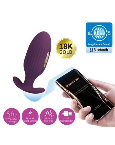 jefferson anal plug with vibration and electroshock with app