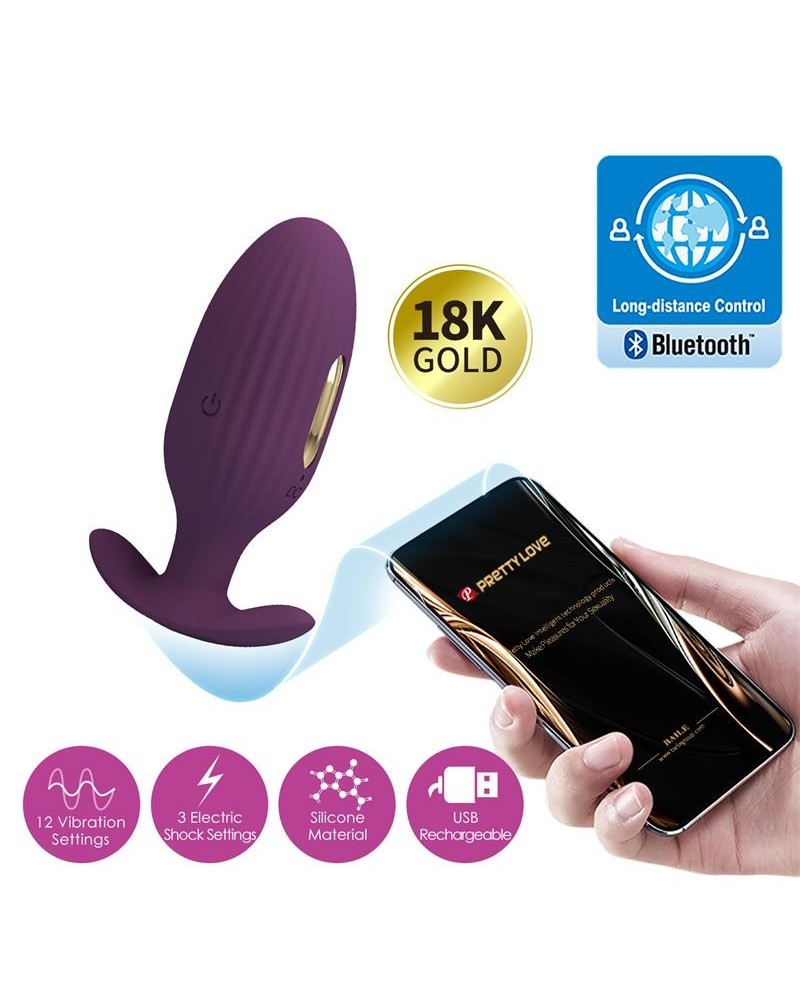 jefferson anal plug with vibration and electroshock with app