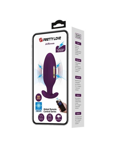 jefferson anal plug with vibration and electroshock with app