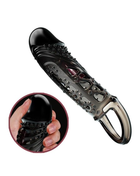 penis sleeve with vibration noir