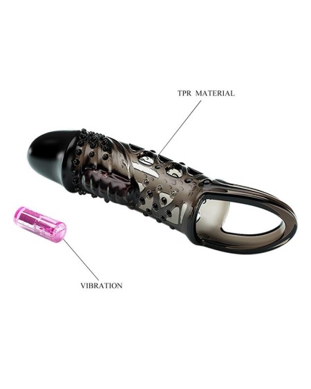 penis sleeve with vibration noir