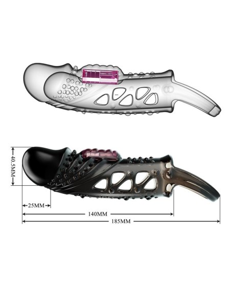 penis sleeve with vibration noir