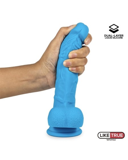 réaliste dildo liquid silicone dual layer 8 blue