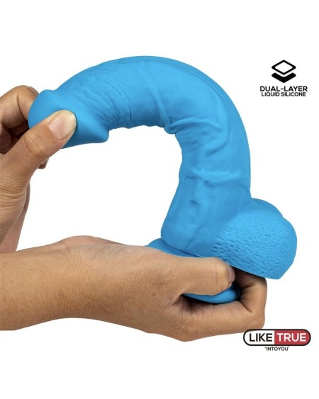 réaliste dildo liquid silicone dual layer 8 blue