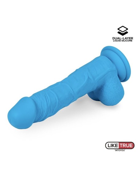 réaliste dildo liquid silicone dual layer 8 blue