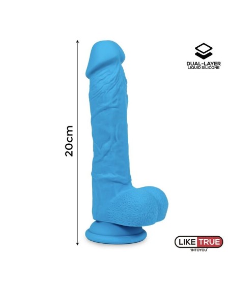 réaliste dildo liquid silicone dual layer 8 blue