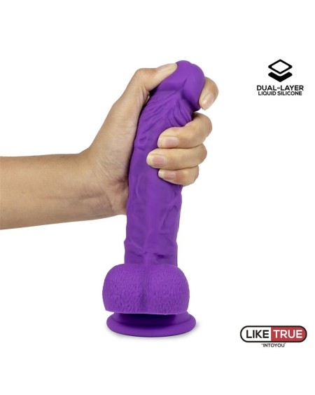 réaliste dildo liquid silicone dual layer 8 violet