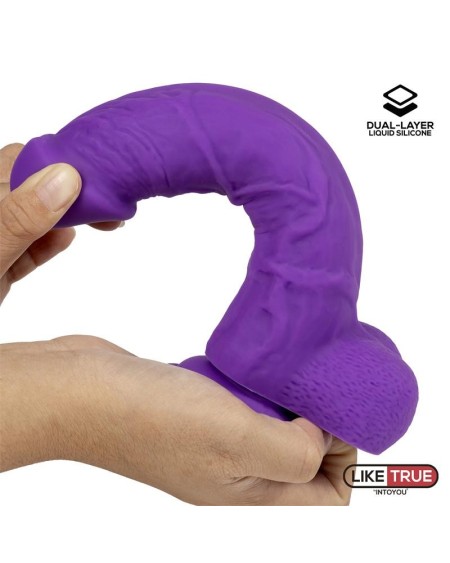 réaliste dildo liquid silicone dual layer 8 violet