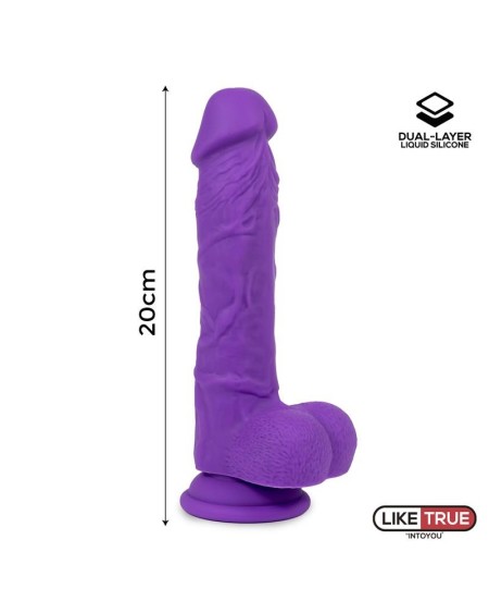 réaliste dildo liquid silicone dual layer 8 violet