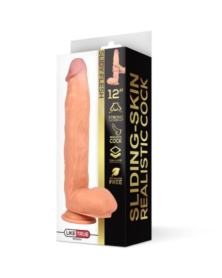 réaliste dildo dual layer retractable 12