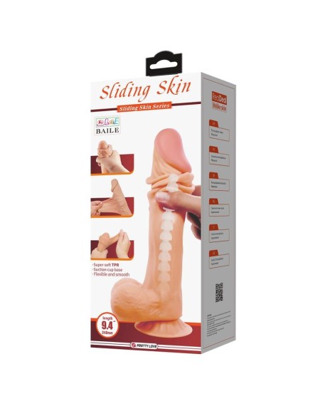 sliding peau réaliste dildo 24 cm