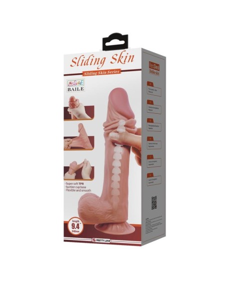 sliding peau réaliste dildo 24 cm