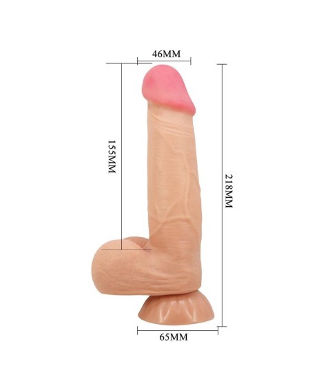 sliding peau réaliste dildo 21.8 cm