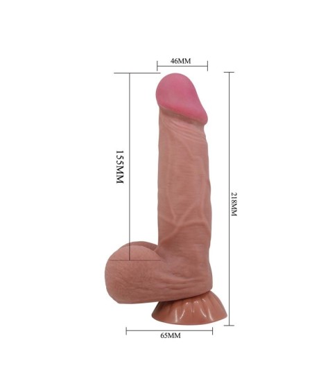 sliding peau réaliste dildo 21.8 cm
