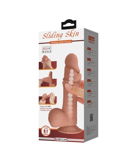 sliding peau réaliste dildo 20.6 cm