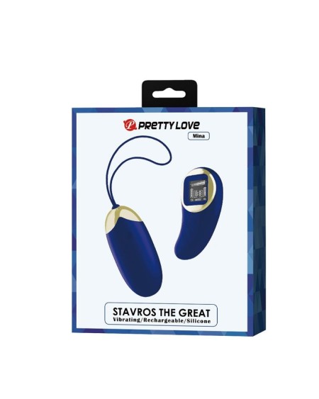 mina vibrant egg with digital screem remote control blue