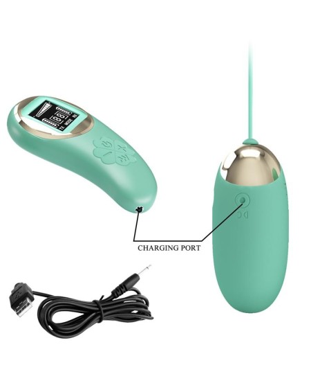 mina vibrant egg with digital screen remote control green