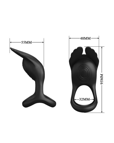 silas vibrant penis ring noir