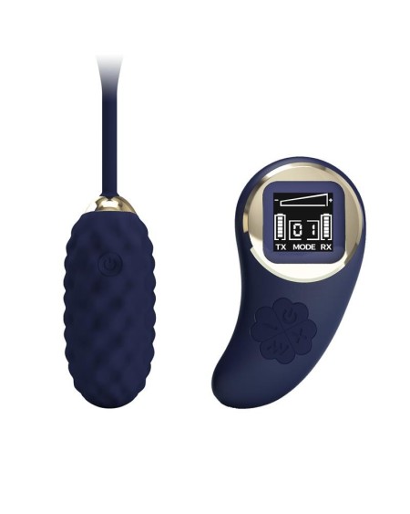 vivian vibrant egg with digital screen remote control blue