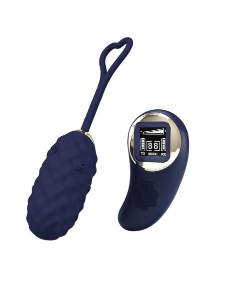 vivian vibrant egg with digital screen remote control blue