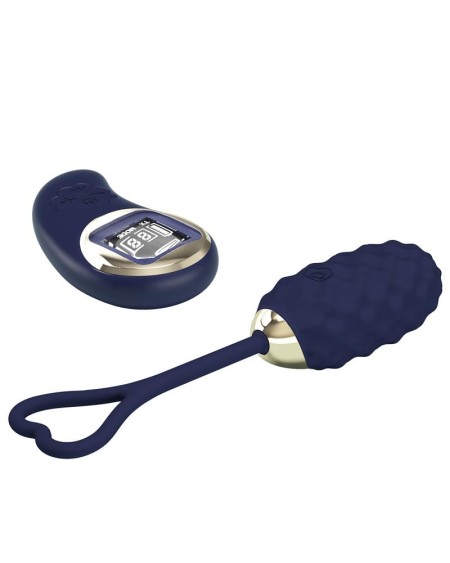 vivian vibrant egg with digital screen remote control blue