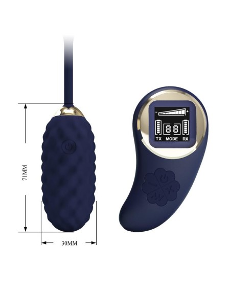 vivian vibrant egg with digital screen remote control blue