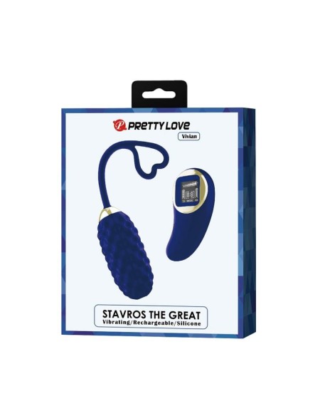 vivian vibrant egg with digital screen remote control blue