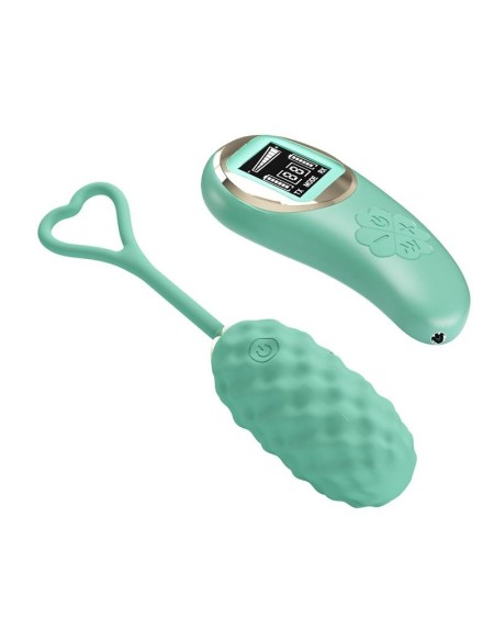 vivian vibrant egg with digital screen remote control green