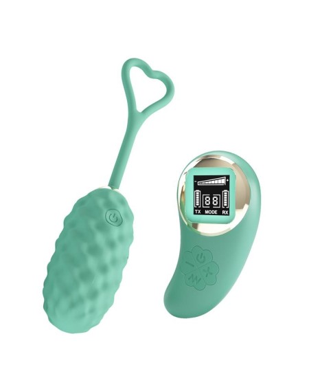 vivian vibrant egg with digital screen remote control green