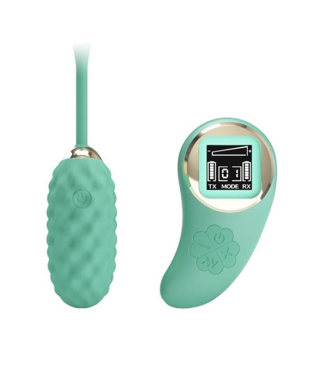 vivian vibrant egg with digital screen remote control green