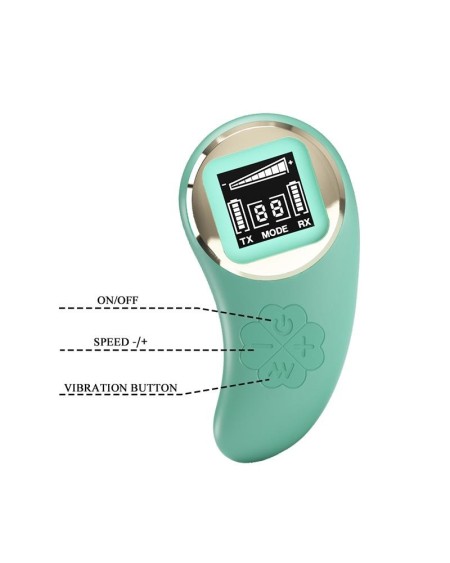 vivian vibrant egg with digital screen remote control green