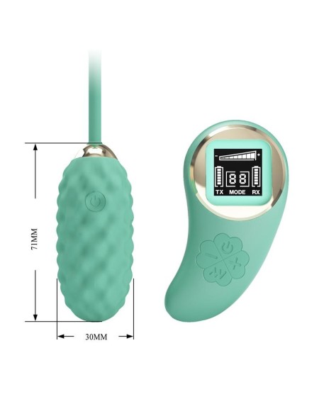 vivian vibrant egg with digital screen remote control green