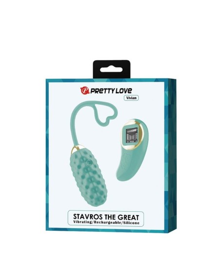 vivian vibrant egg with digital screen remote control green