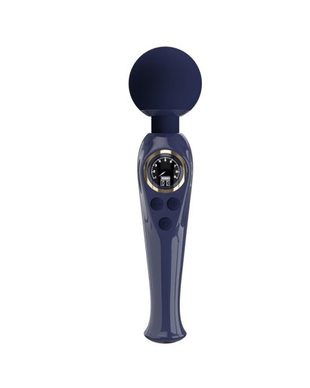 skyler massager wand with digital screen blue