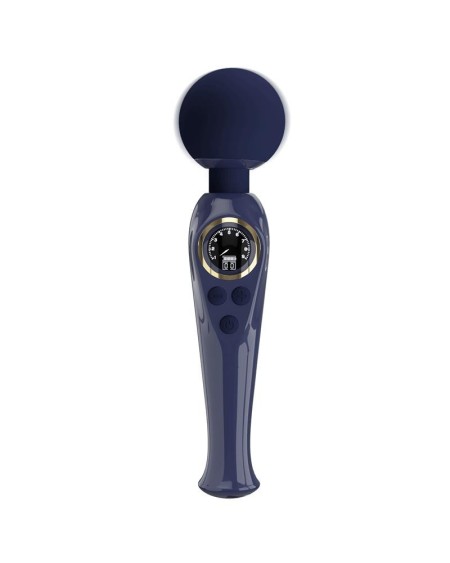 skyler massager wand with digital screen blue