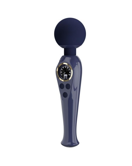 skyler massager wand with digital screen blue