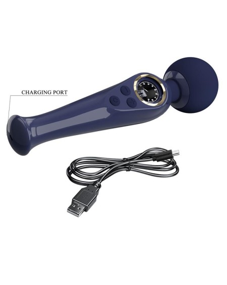 skyler massager wand with digital screen blue