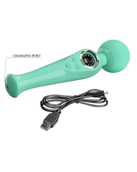 skyler massager wand with digital screen green