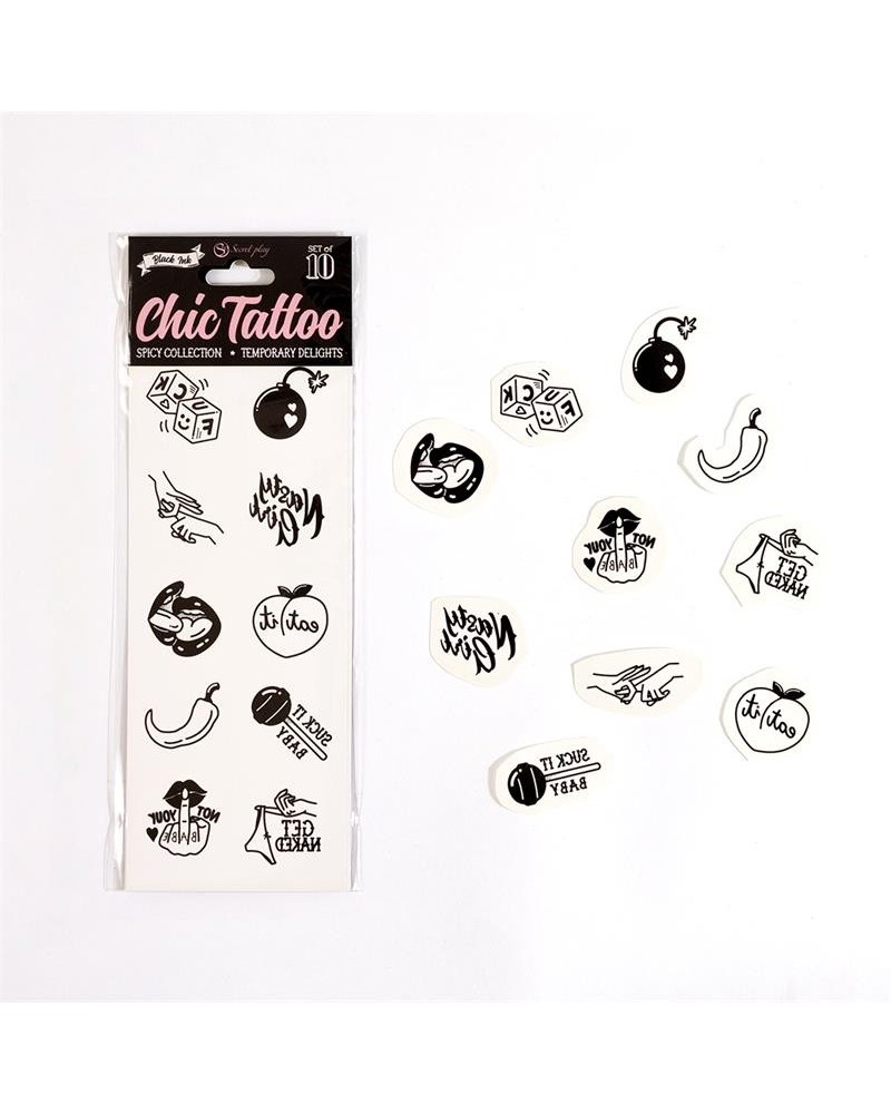 10 temporary tattoos spicy collection