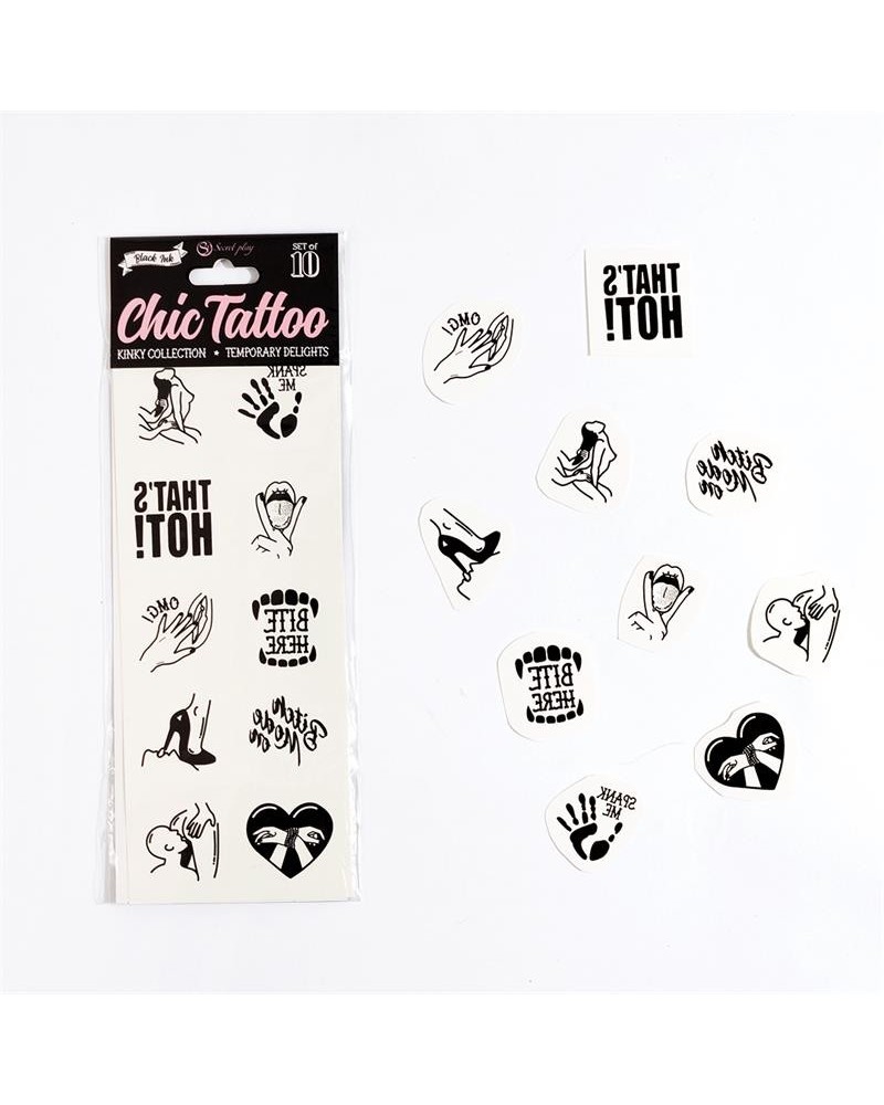 10 temporary tattoos kinky collection