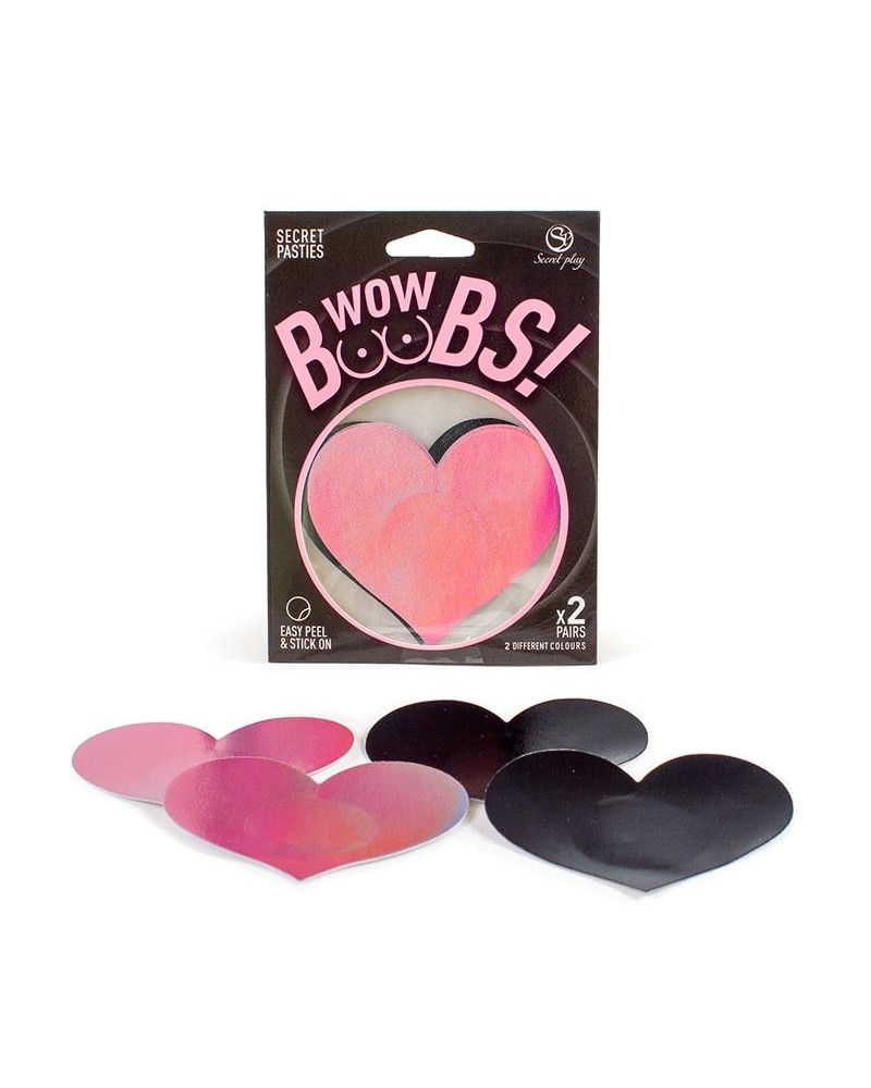 wow boobs! nipple covers heart shapped holographic