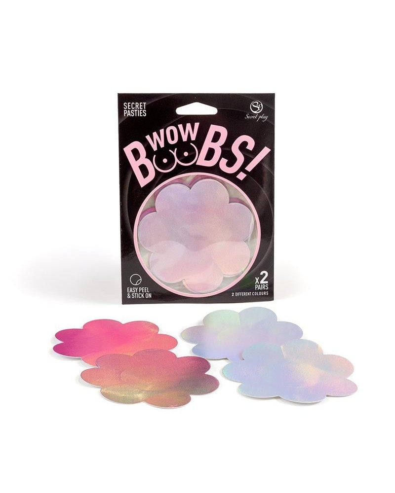 wow boobs! nipple covers flower shapped holographic