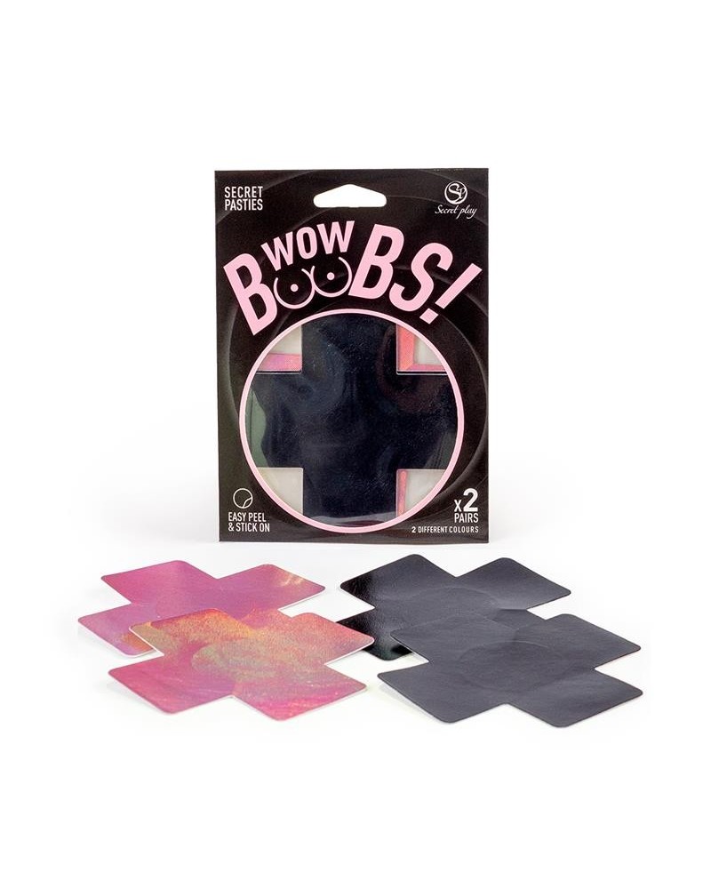 wow boobs! nipple covers cross shapped holografic