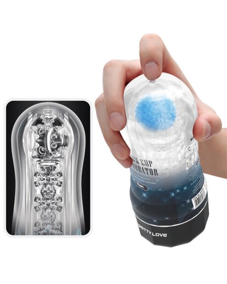 planet ball-rolling masturbator cup blue