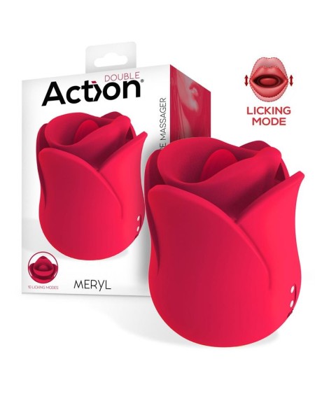 meryl vibe stimulator rose shaped with tongue 2 motors