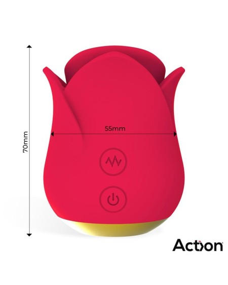 meryl vibe stimulator rose shaped with tongue 2 motors