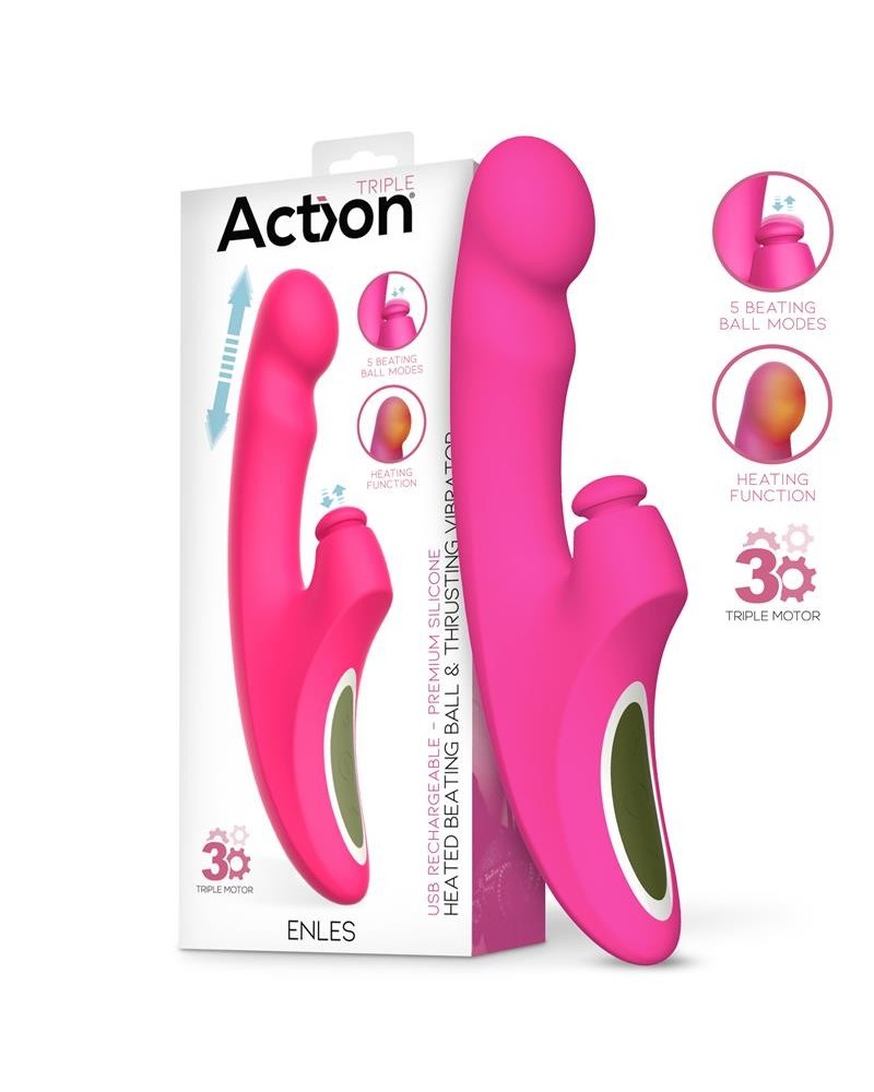 enles vibe with beating ball, thrusting y heat function